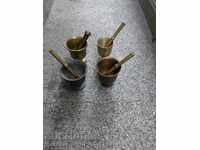 Brass mortars 4 pcs