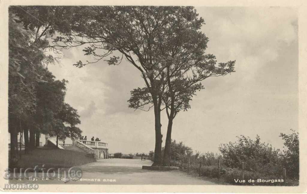 Old postcard - Burgas, Promenade