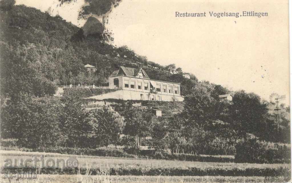 Old postcard - Etlingen, Germany - restaurant