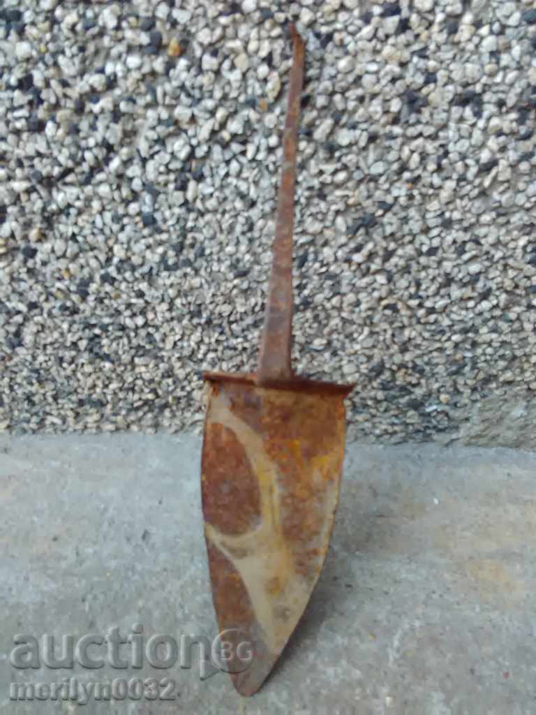 Auction  Device, tool, wrought iron trowel