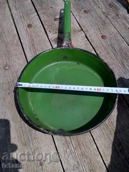 Old enameled pan with price 10.00 BGN | € 5.11 Old enameled pan with price 10.00 BGN | € 5.11