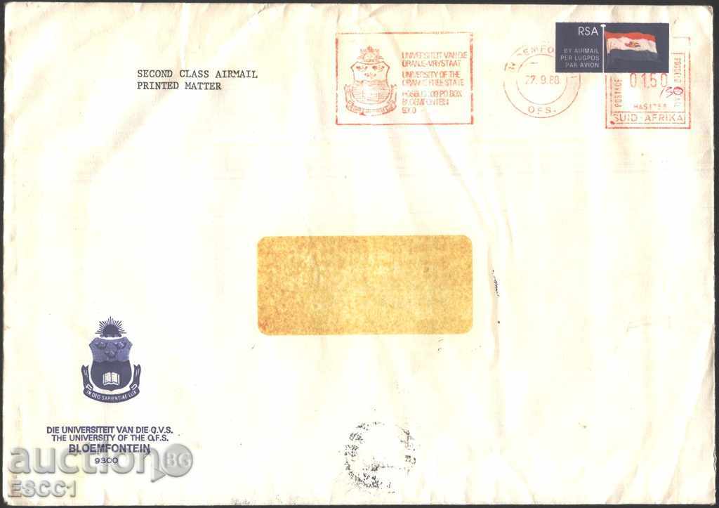Traveled envelope 1988 from South Africa South Africa