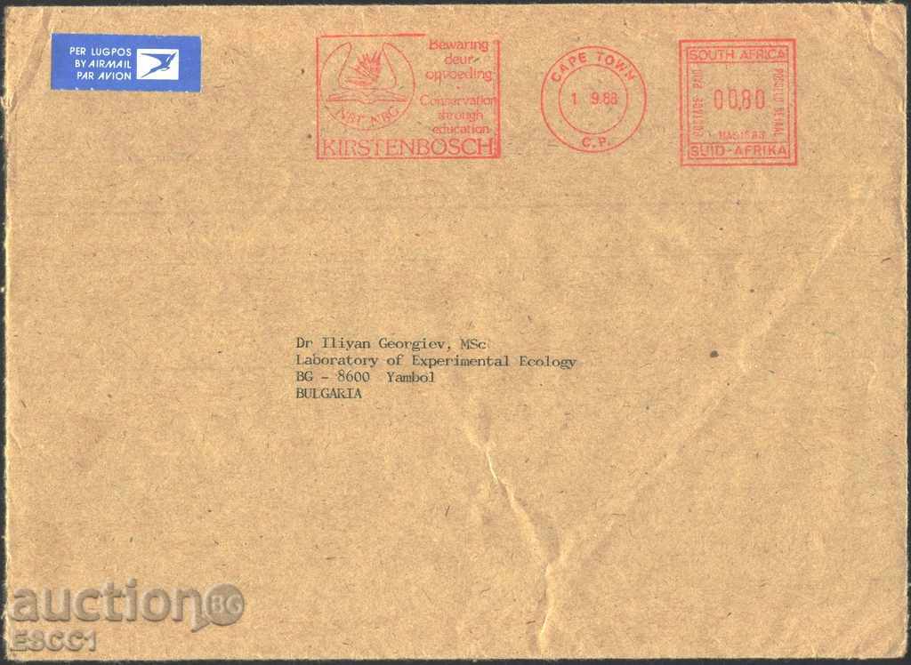 Traveled Envelope - 1988 Front Side South Africa South Africa
