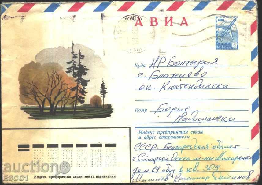 Traveled Envelope Nature View Trees 1982 from the USSR