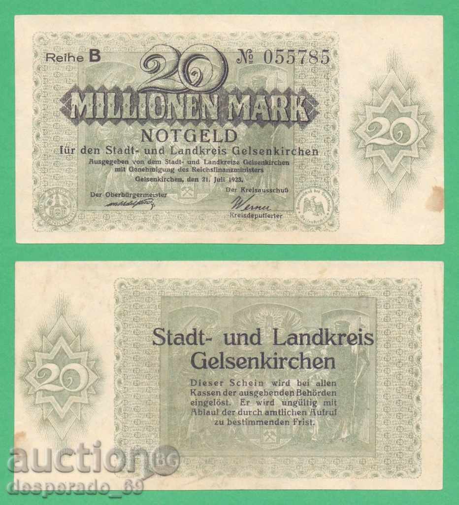 (¯` '• .¸GERMANIYA (Gelsenkirchen) 20 milioane de mărci anul 1923. •' '°)