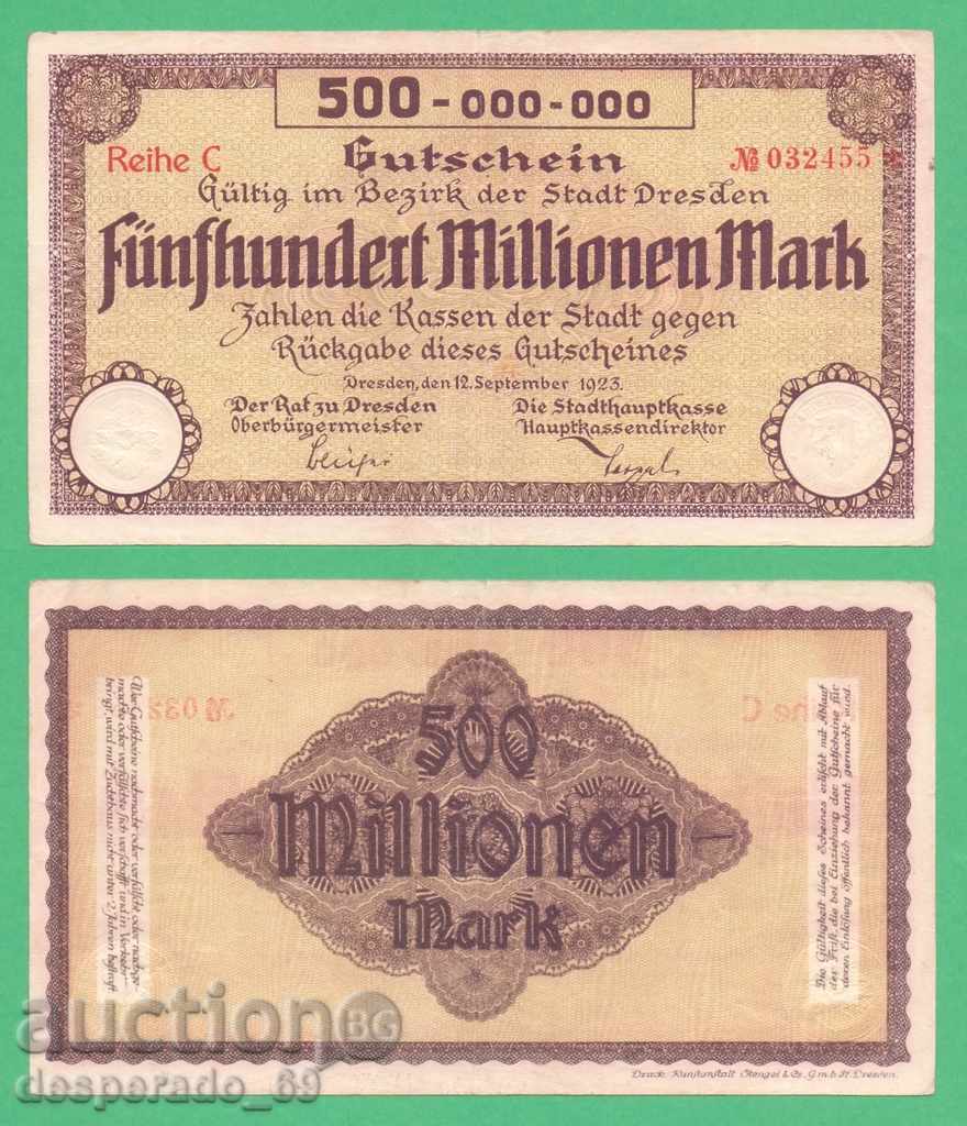 (¯` '• .¸GERMANIYA (Dresda) 500 de milioane de mărci anul 1923. •' '°)