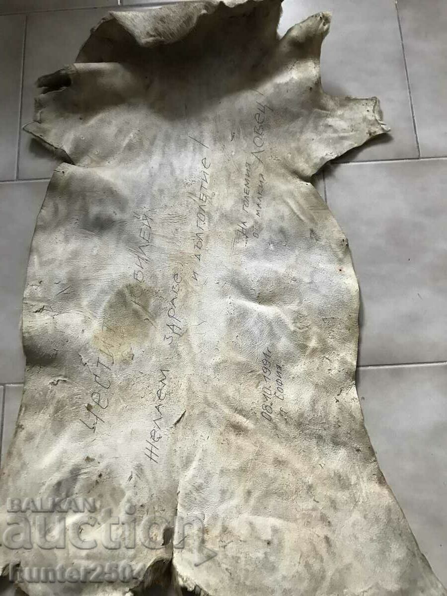 Auction Roe deer-treated leather for wall 95/46 cm Auction Roe deer-treated leather for wall 95/46 cm