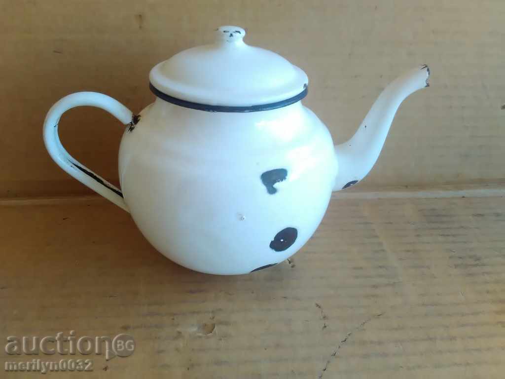Old enamel tea kettle pitcher pot with enamel with price 18.00 BGN | € 9.20 Old enamel tea kettle pitcher pot with enamel with price 18.00 BGN | € 9.20