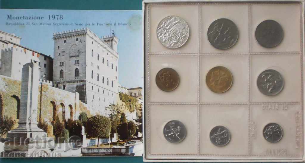 San Marino MONETOSENE Limited Edition Silver Set PROOF 1978 UNC cu preț € 40.90 | 79.99 BGN