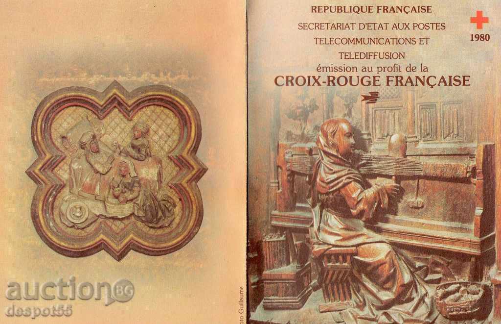1980. Франция. Червен кръст. Книжка с две карета.