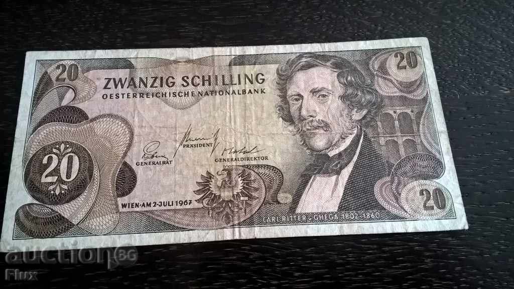 Банкнота - Австрия - 20 шилинга | 1967г.