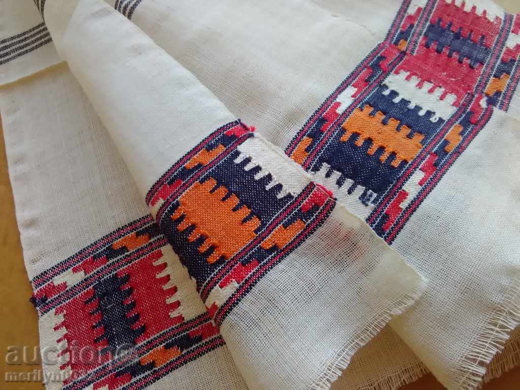 Vechi țesute manual pânză broderie lizieră - 7