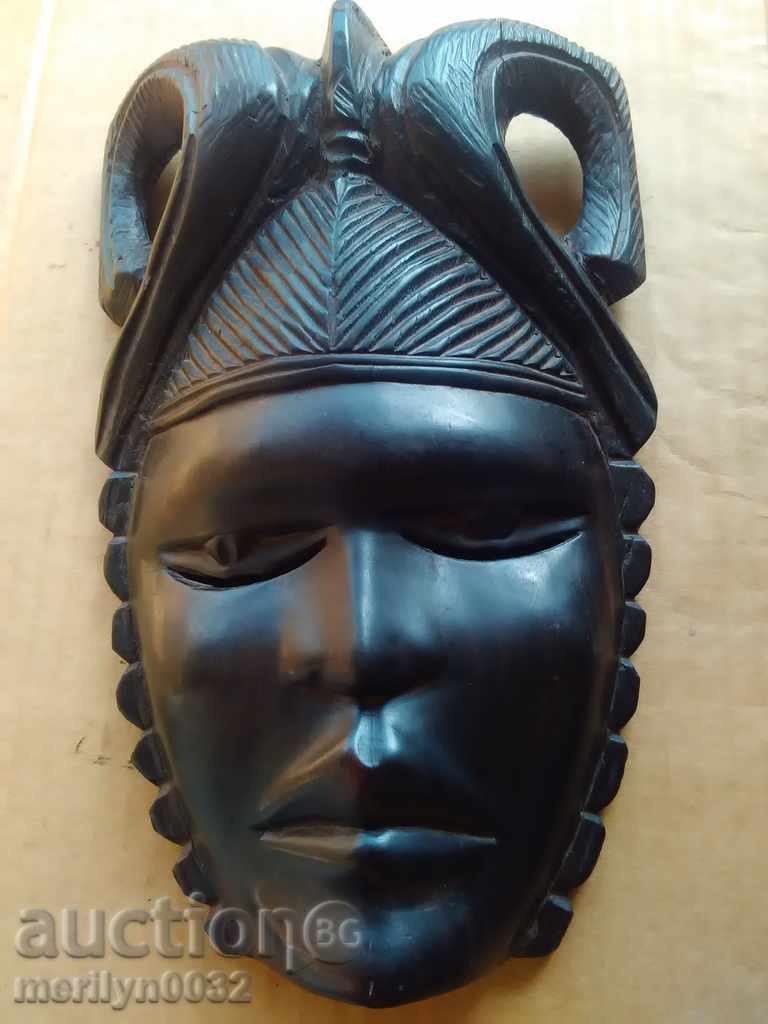 African mask of ebony figure, statuette, carving