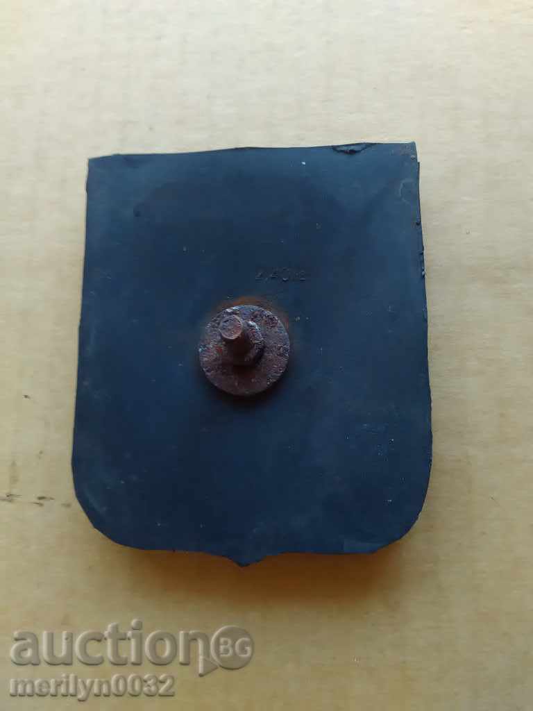 Brass plate of government car, flag, coat of arms - 6