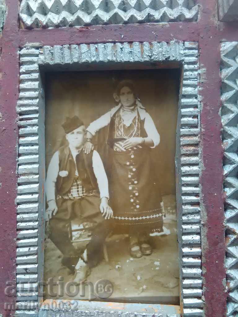 Fotografii în ramă sculptată manual, începutul sec. XX, piesă UNICAT - 6