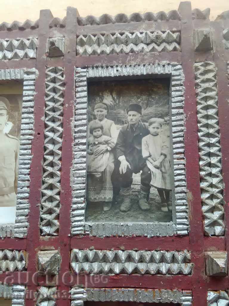 Fotografii în ramă sculptată manual, începutul sec. XX, piesă UNICAT - 7