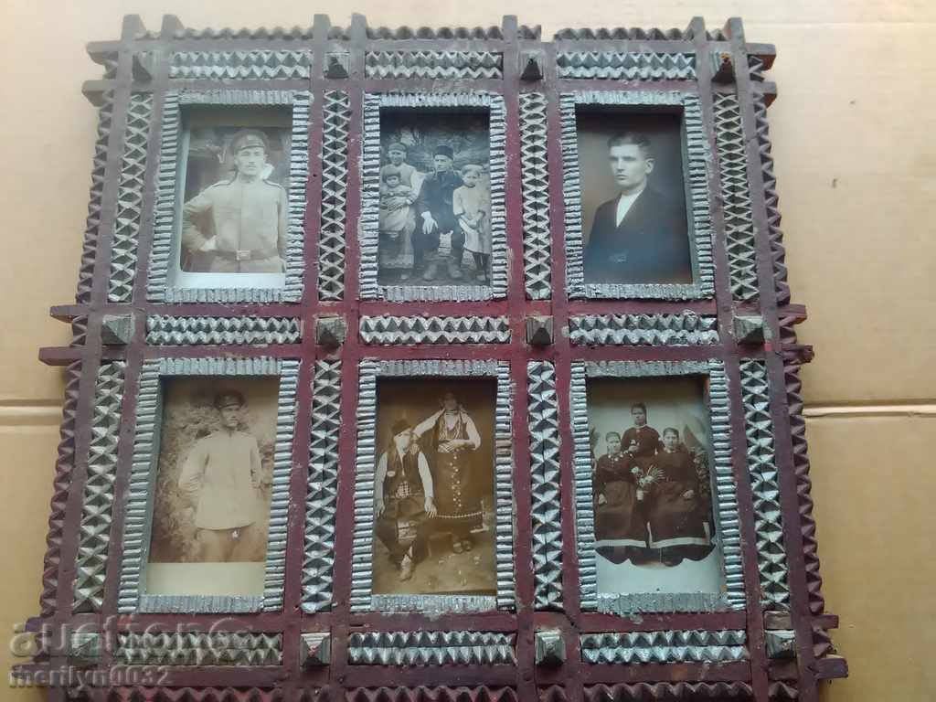 Fotografii în ramă sculptată manual, începutul sec. XX, piesă UNICAT