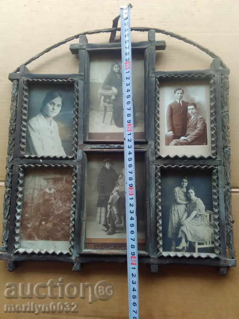 Framed photos shepherd wood carving 20th in photo UNIQUE - 7 Framed photos shepherd wood carving 20th in photo UNIQUE - 7