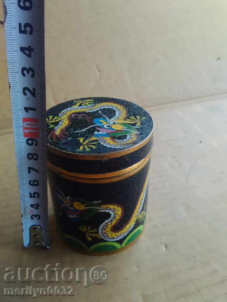 Delivery of Old box for jewelry brass enamel box in the 20th century Delivery of Old box for jewelry brass enamel box in the 20th century