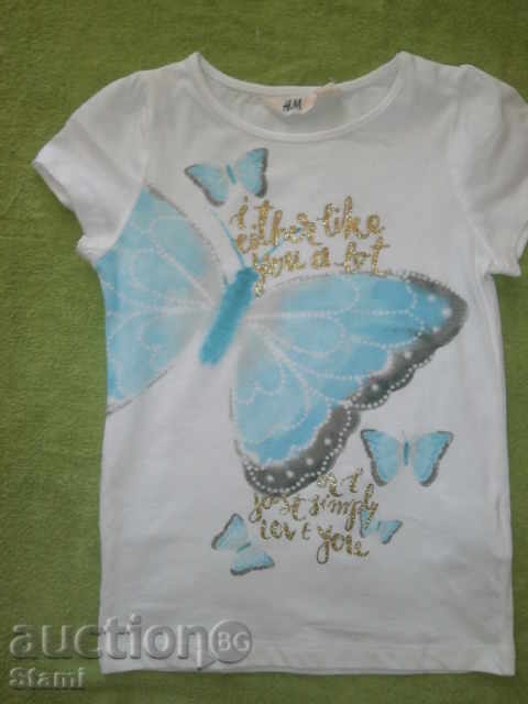 White T-shirt N & M for a girl of 4-6 years, size 110/116, new with price 12.00 BGN | € 6.14 White T-shirt N & M for a girl of 4-6 years, size 110/116, new with price 12.00 BGN | € 6.14