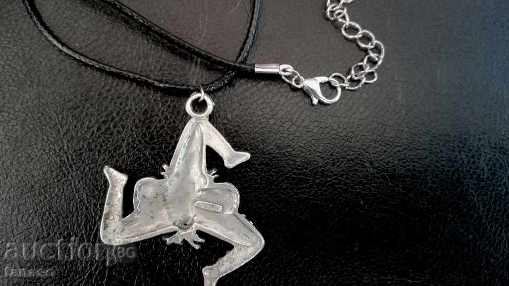 Auction Old necklace, Triskelion, symbol of Sicily Auction Old necklace, Triskelion, symbol of Sicily