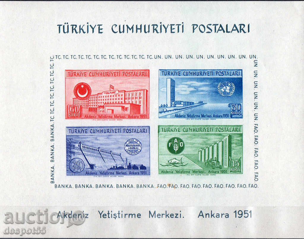 1952. Turkey. UN Economic Conference, Ankara. Block.