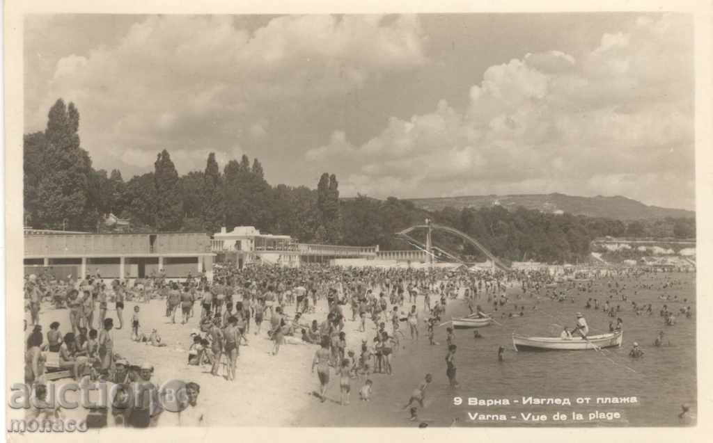 Стара пощенска картичка - Варна, Плажът