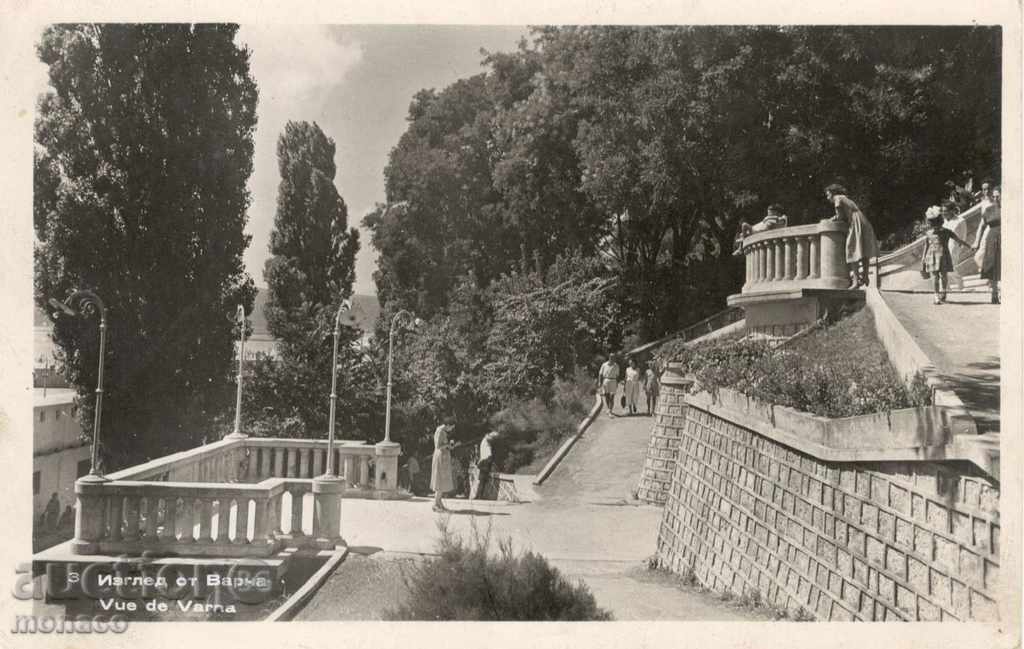 Old postcard - Varna, Stairs near the baths Old postcard - Varna, Stairs near the baths