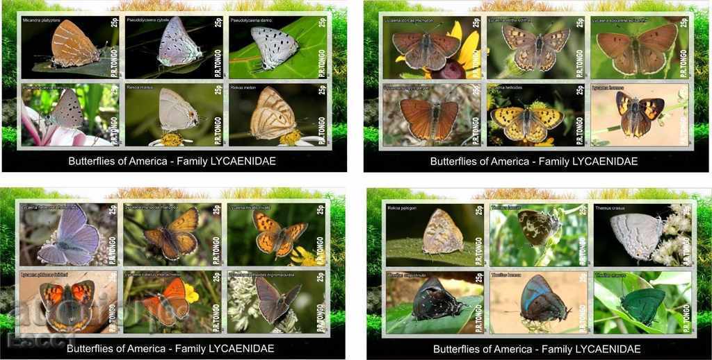 Чисти блокове Фауна Пеперуди 2017 от Тонго