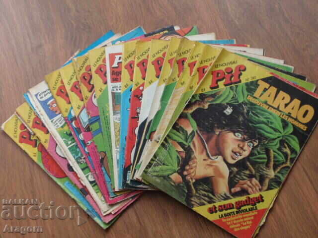 Delivery of Lot of 47 "Pif Gadget" (Pif) comics with lips