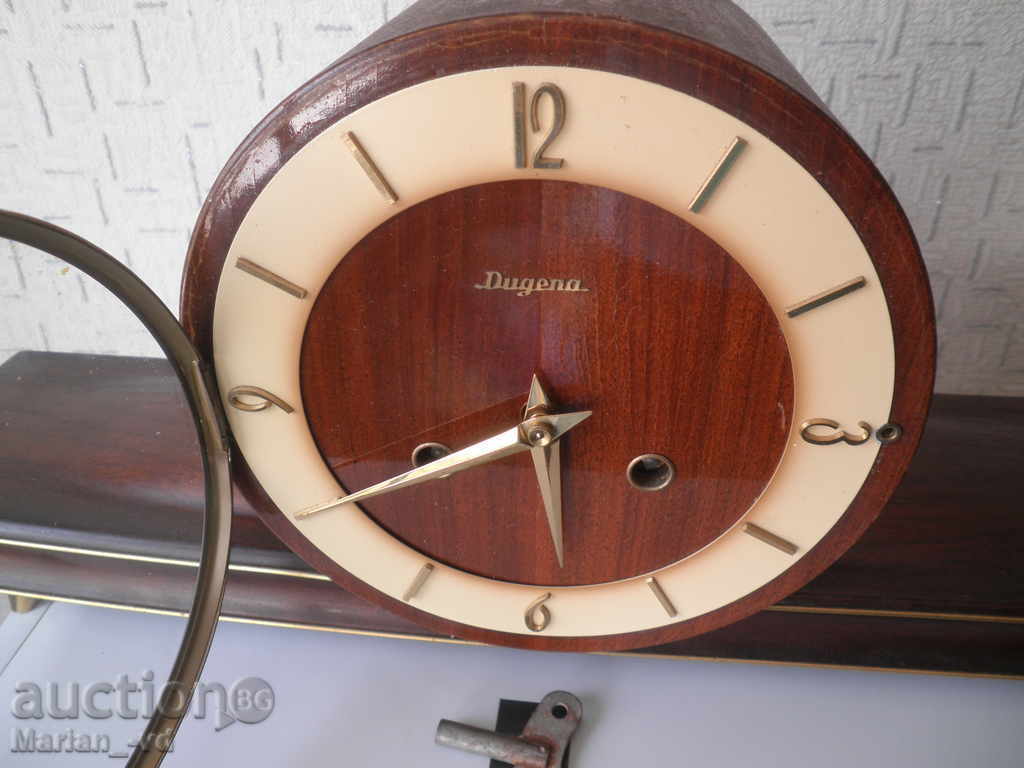 Auction  Old mechanical fireplace clock DUGENA