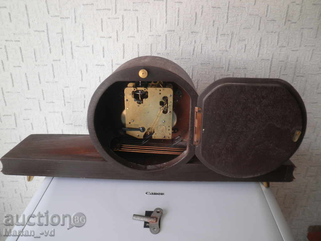 Old mechanical fireplace clock DUGENA - 6