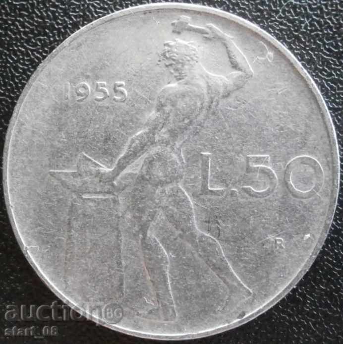 50 λίρες 1955. - Ιταλία