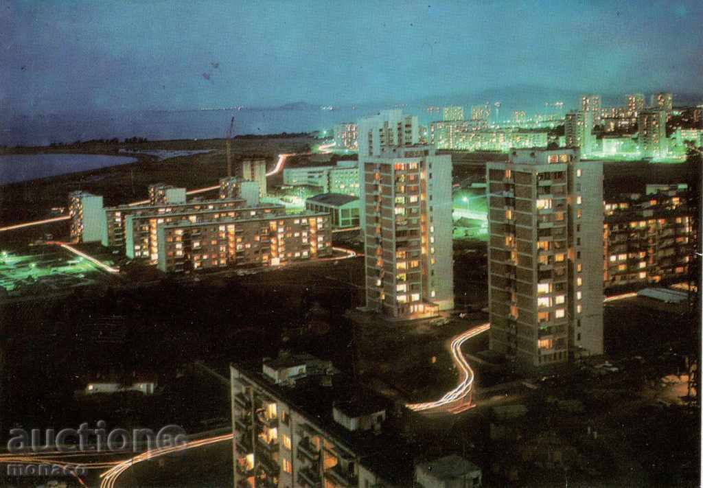 Postcard - Burgas, bc. "Sunrise" at night