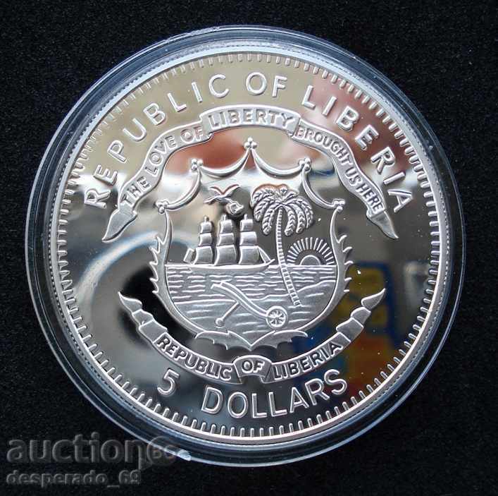 (¯`'•.¸ $5 2009 LIBERIA UNC ¸.•'´¯) cu preț € 20.00 | 39.12 BGN