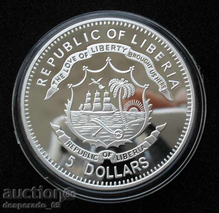 (¯`'•.¸ 5 dollars 2009 LIBERIA UNC ¸.•'´¯) with price 40.00 BGN | € 20.45 (¯`'•.¸ 5 dollars 2009 LIBERIA UNC ¸.•'´¯) with price 40.00 BGN | € 20.45