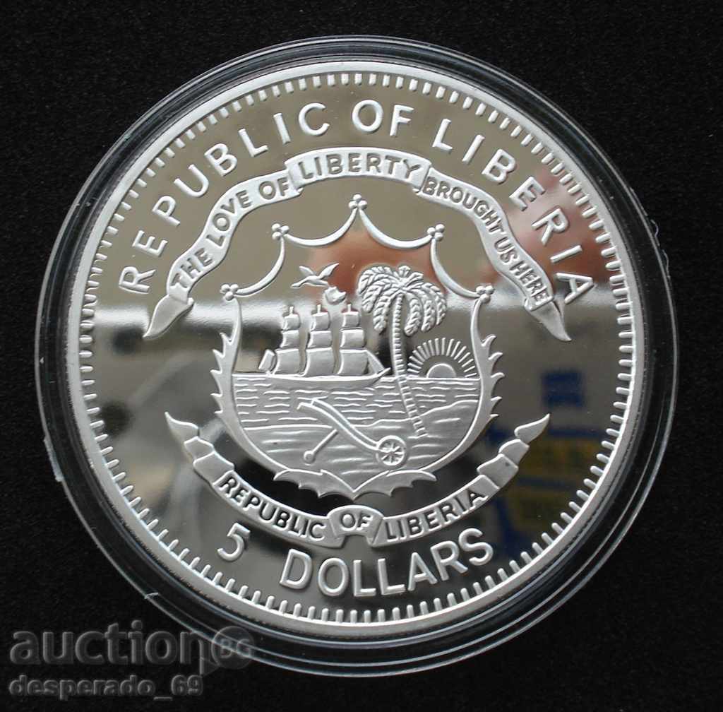 (¯`'•.¸ 5 dollars 2009 LIBERIA UNC ¸.•'´¯) with price 40.00 BGN | € 20.45 (¯`'•.¸ 5 dollars 2009 LIBERIA UNC ¸.•'´¯) with price 40.00 BGN | € 20.45