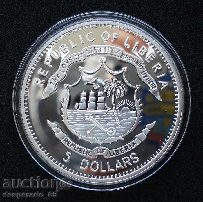(¯`'•.¸ 5 dollars 2011 LIBERIA UNC ¸.•'´¯) with price 40.00 BGN | € 20.45 (¯`'•.¸ 5 dollars 2011 LIBERIA UNC ¸.•'´¯) with price 40.00 BGN | € 20.45
