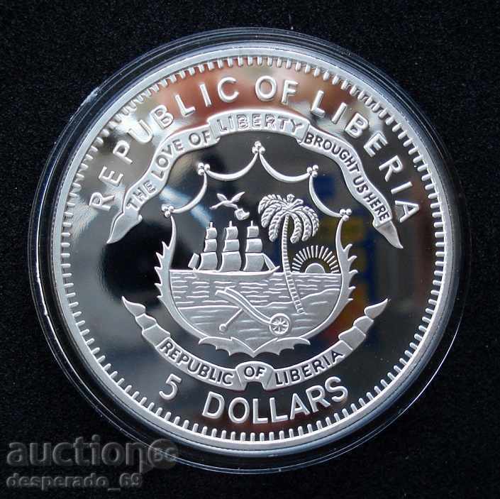 (¯`'•.¸ 5 dollars 2011 LIBERIA UNC ¸.•'´¯) with price 40.00 BGN | € 20.45 (¯`'•.¸ 5 dollars 2011 LIBERIA UNC ¸.•'´¯) with price 40.00 BGN | € 20.45