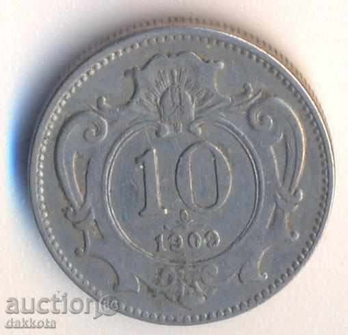 Austria 10 chelery 1909 year