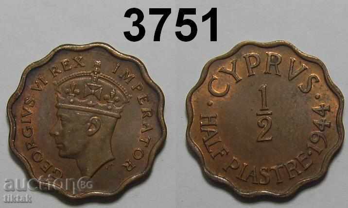 Cipru ½ Piaștrii 1944 UNC moneda