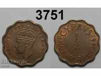 Кипър ½ пиастра 1944 UNC монета