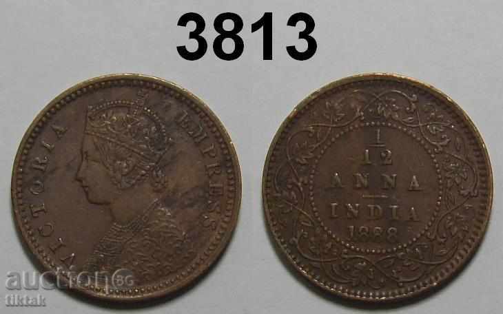 Индия 1/12 анна 1888 монета