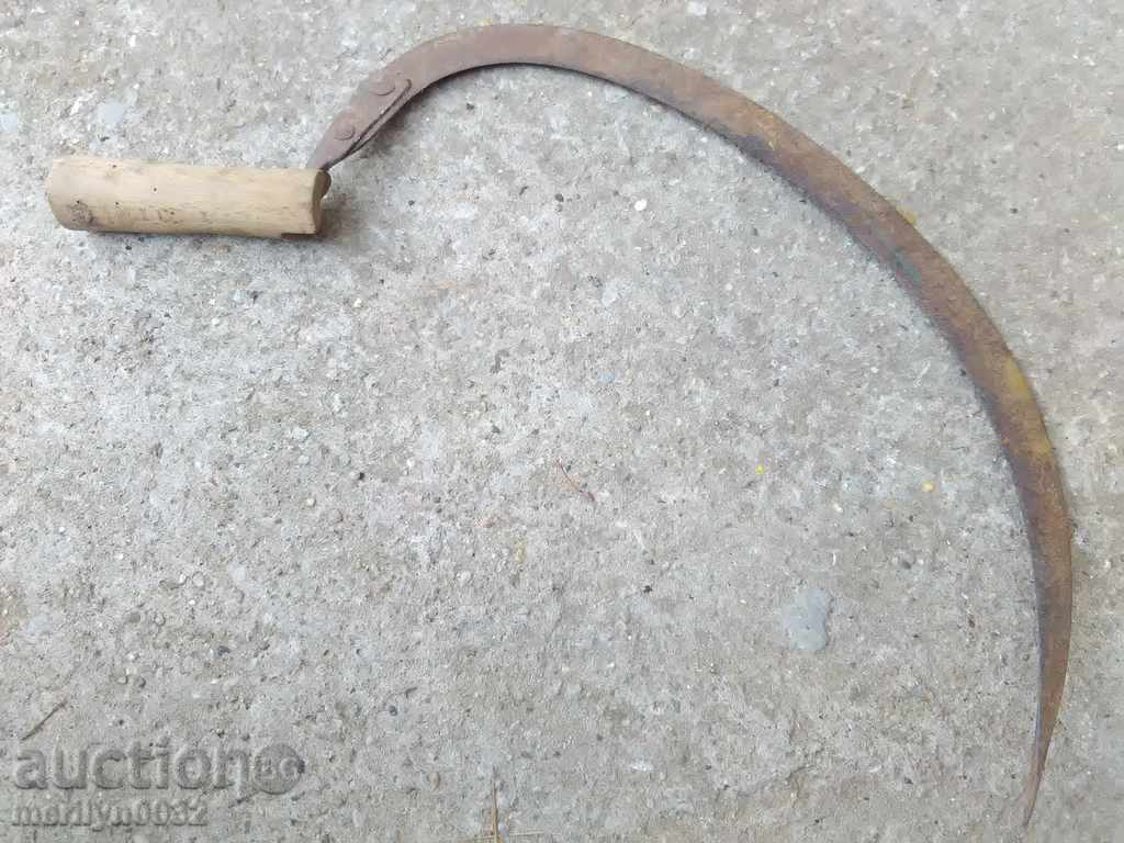 An old sickle with a seal, a knife, a blade, a wrought iron - 5 An old sickle with a seal, a knife, a blade, a wrought iron - 5