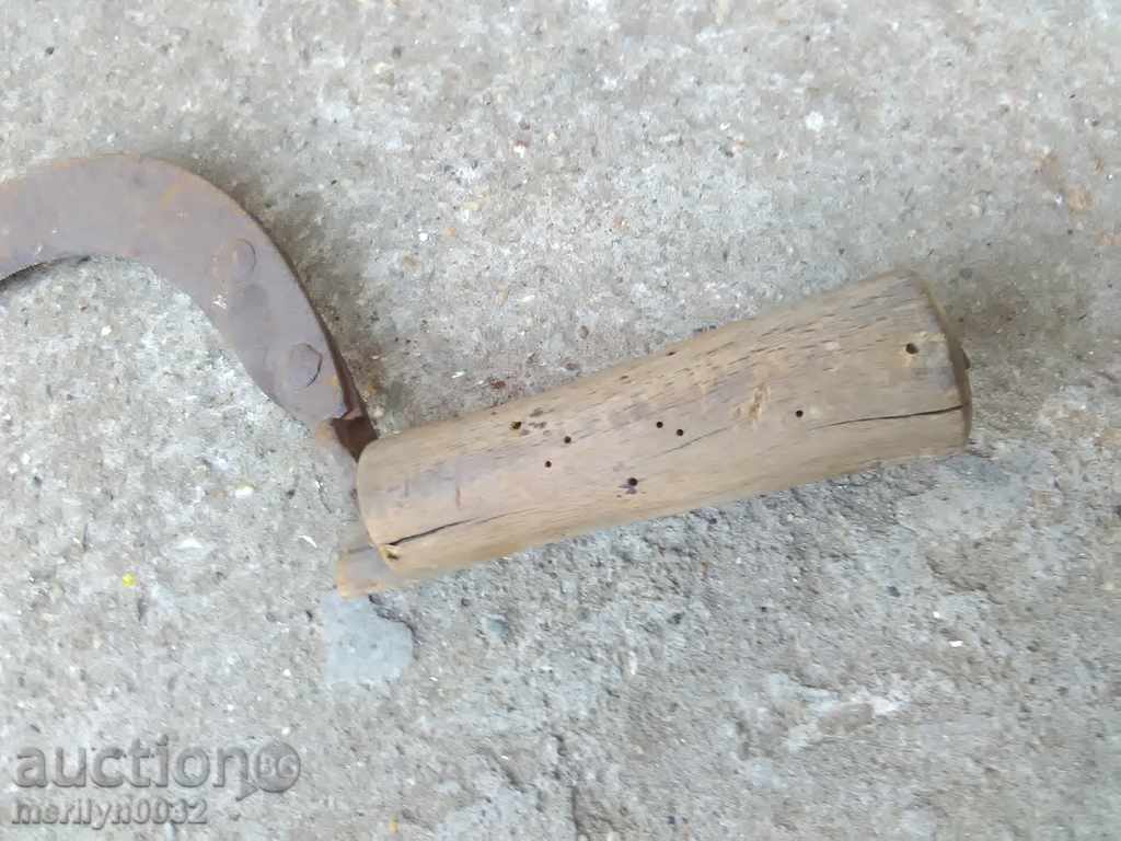 An old sickle with a seal, a knife, a blade, a wrought iron - 6 An old sickle with a seal, a knife, a blade, a wrought iron - 6