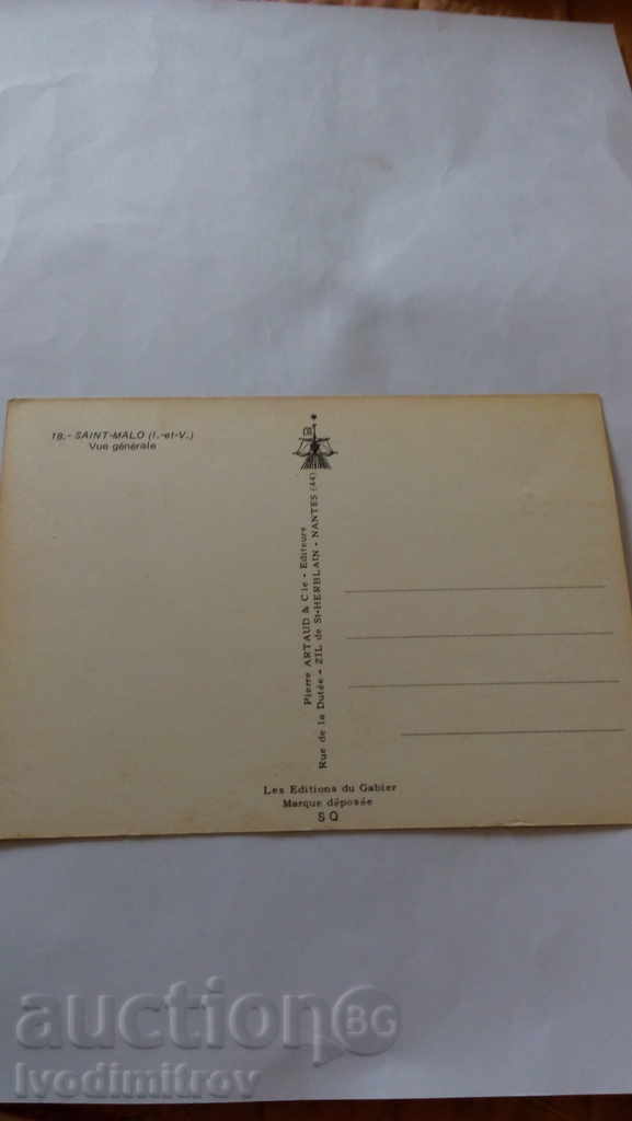 Postcard Saint-Malo Vue Generale with price 0.55 BGN | € 0.28 Postcard Saint-Malo Vue Generale with price 0.55 BGN | € 0.28