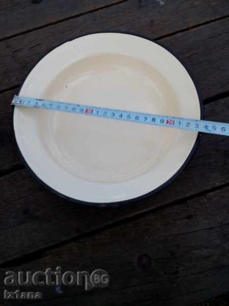 Enamelled plate, bowl with price 11.00 BGN | € 5.62 Enamelled plate, bowl with price 11.00 BGN | € 5.62