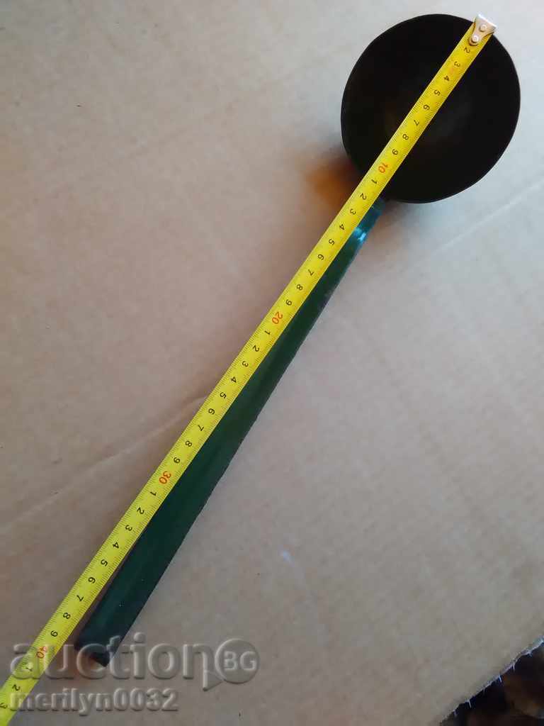 Old enameled ladle, spoon with enamel, wounded sod, Bulgaria - 6