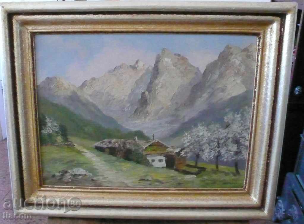 PAPER OIL - PAINTING HUGO PETZOLD Around 1920 SIGNED