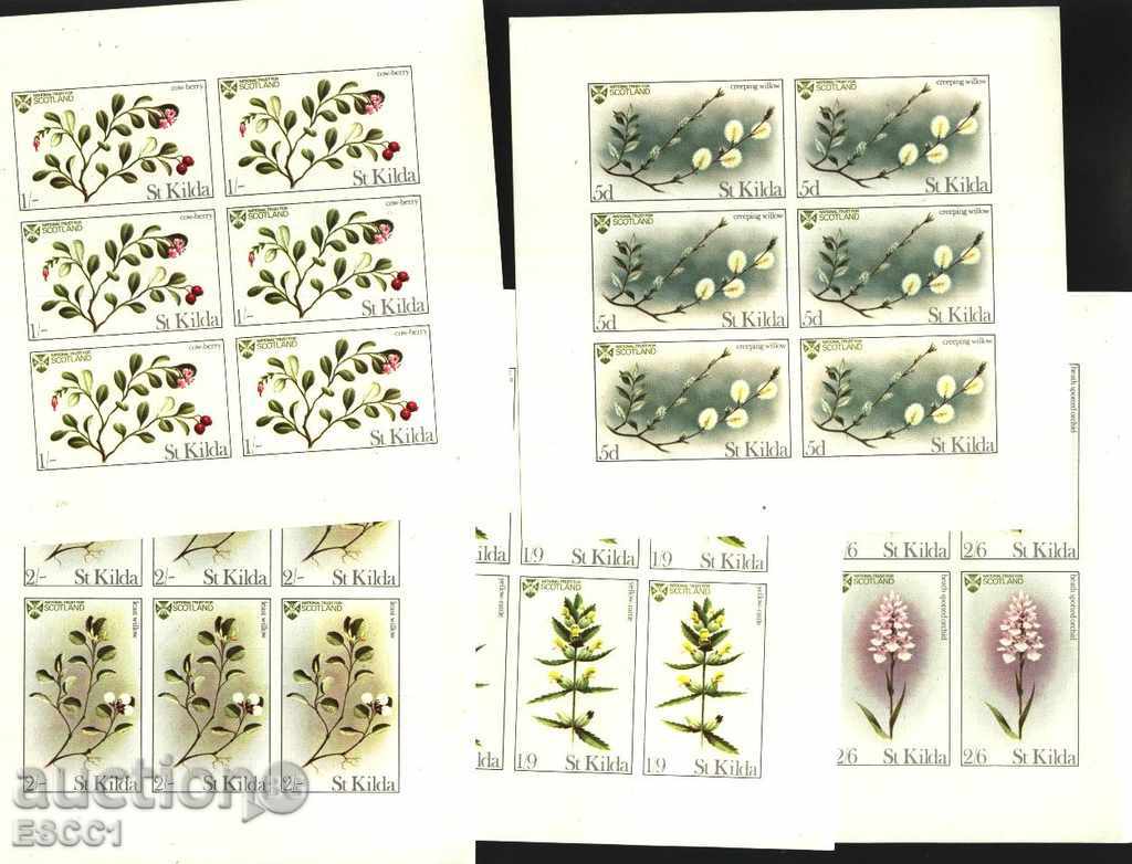 Чисти марки Флора Цветя 1970 от Шотландия Свети Килда